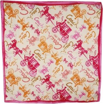 Coach Pre-owned Zijden Sjaal - Dames - Vintage Accessoires - Roze - ONE Size - Vintage