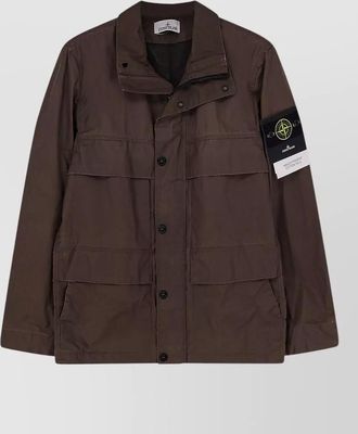 Stone Island waxed cotton blend field jacket
