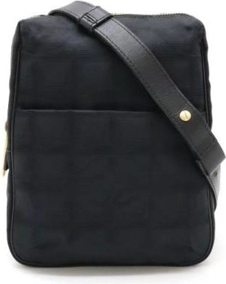 Chanel Pre-owned Borsa a Spalla Linea Viaggio in Jacquard di Nylon A20513 - - Pre-owned - Donna - Nero - ONE SIZE