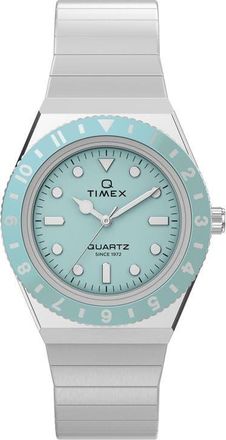 Timex Q Timex Mini 30mm Stainless Steel Expansion Band Watch in Ice Blue/Silver-Tone at Nordstrom