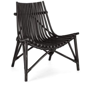 Decorspace Sedia Lounge Menendez in rattan, finitura a base di nitrocellulosa -Naturale