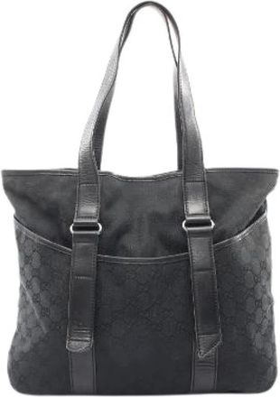 Gucci Pre-owned GG Canvas Tote Bag - Dames - Vintage Shopper - Zwart - ONE Size - Leer - Vintage