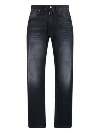 Maison Margiela Black Straight Leg Textured Jeans