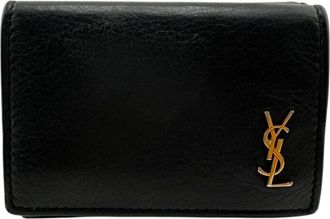 Saint Laurent Black Leather Wallet (Tri-Fold) (Pre-Owned)