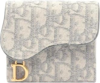 Dior Pre-owned Wallets, female, Gray, Size: ONE SIZE Pre-owned Canvas Wallet
