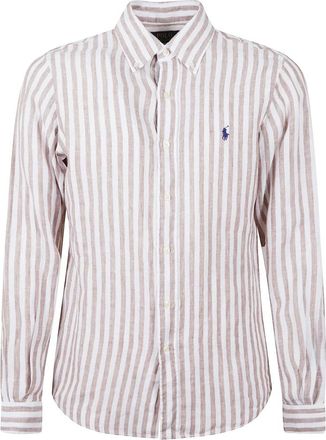 Ralph Lauren Sportshirt - Heren - Casual Overhemden - Bruin - XL - Linnen - Overhemden