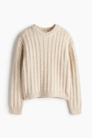 H&M Cable-knit Jumper in Light Beige at Nordstrom, Size Xx-Large