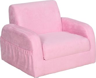 HOMCOM Sill&oacute;n para ni&ntilde;os 47x45x38 cm rosa