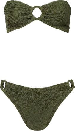 Hunza G ring-detail bandeau bikini - women - Elastane/Polyamide - One Size - Green