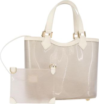 Louis Vuitton Plage Lagoon Bay Handbag Vinyl Epi Leather White Leather Handbag (Pre-Owned)
