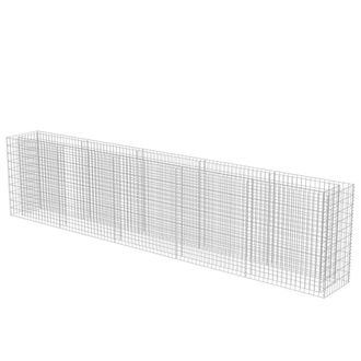 Berkfield Home Durable Gabion Raised Bed Galvanised Steel 450x50x100 cm in Silver | Size: 450 x 50 x 100 cm