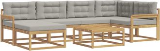 vidaXL Conjunto De Sof&aacute;s De Exterior 7 Uds. Blanco Y Gris Claro Vidaxl