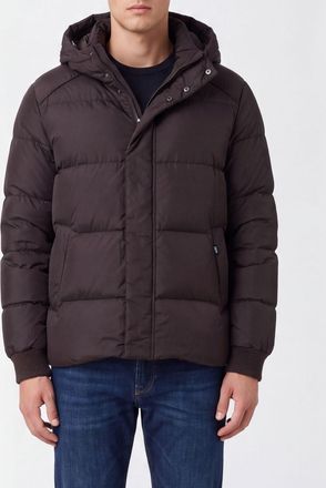 Add Piumino corto in nylon trapuntato con cappuccio imbottito e chiusura a scomparsa