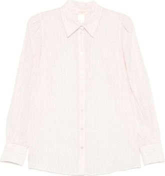Twinset Gestreept overhemd met knoopsluiting - Dames - Overhemden - Roze - M - Overhemden