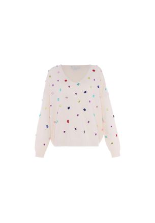 Faina Gebreide trui Dames wolwit