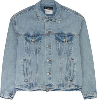 Purple STADIUM indigo logo-embroidered denim jacket - Blue