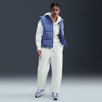 Nike Womens Nike Sportswear Phoenix Fleece Oversized High-Waisted Jacquard Pants in White | HV2779-133
