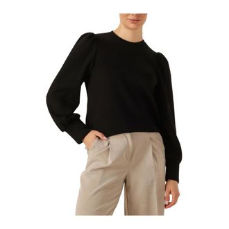 Object Objandrea RE L/S O-Neck TOP - Dames - Sweatshirts - Zwart - L - Polyester - Hoodies & sweatvesten