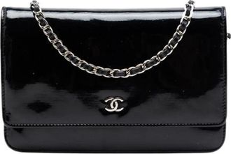 Chanel Pre-owned Wallet On Chain - Dames - Vintage Schoudertas - Zwart - ONE Size - Leer - Vintage
