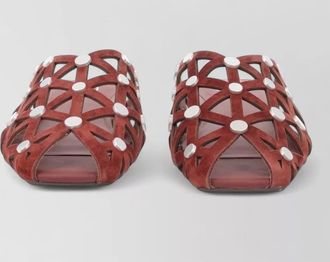 Ash leather bone 02 mules