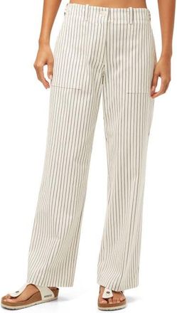 Trina Turk Antonia Striped Straight Leg Pant in Whitewash/ink at Nordstrom, Size 10