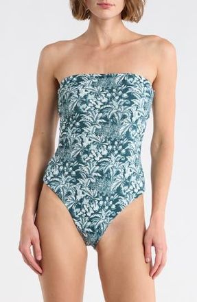 Onia Bardot Strapless One-Piece Swimsuit in Sea Moss at Nordstrom Rack, Size X-Small