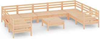 vidaXL 10 Piece Garden Lounge Set Solid Wood Pine vidaXL