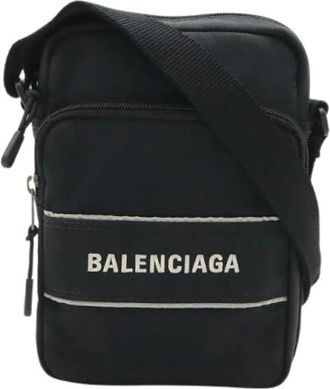 Balenciaga Pre-owned Sport Nylon Canvas Schoudertas - Dames - Vintage Schoudertas - Zwart - ONE Size - Nylon - Vintage