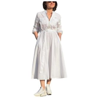 Aeronautica Aeronautica Militare, Midi Dresses, female, White, Size: XS Poplin Midi Dress