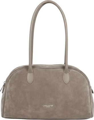 Lancaster Zipped Suede Shoulder Tote - Dames - Schoudertassen - Grijs - ONE Size - Leer - Tassen