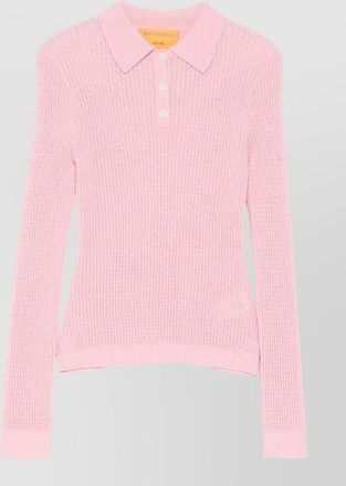 Guest In Residence cashmere honeycomb-knit slim-fit long-sleeve polo top