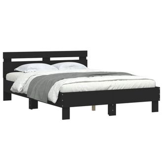 Berkfield Home Durable Bed Frame with LED without Mattress Black 120x200 cm | Size: Small Double