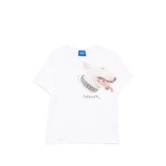 Dagger Distressed Dog-print T-shirt