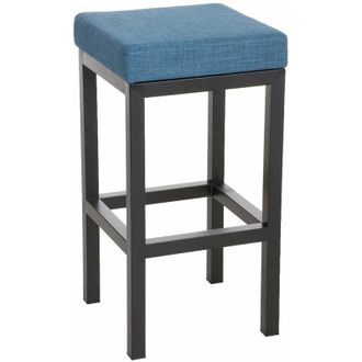 Clp Clp - Taburete De Bar Taylor Altura Del Asiento 83 Cm Estructura De Metal Negro Azul Tela