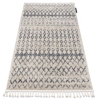 RugsX Rugsx - Alfombra Berber Agadir G0522 Crema/gris Franjas Bereber Marroqu&iacute; Shaggy Beige 160x220 Cm