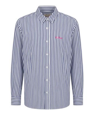 MC2 Saint Barth Navy and White Striped Button-Down Shirt