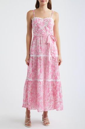 Lilly Pulitzer Laney Floral Print Maxi Dress in Confetti Pink Liza at Nordstrom, Size 12
