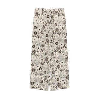 Aspesi Wide Trousers, female, Multicolor, Size: XS Silk Crepe de Chine Trousers