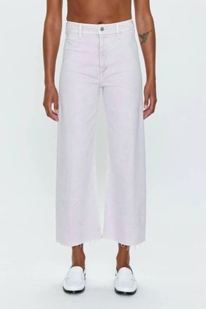 Pistola Denim Penny Crop High Rise Wide Leg Denim Pants In Lavendar Haze Snow