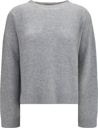 Fabiana Filippi Womens Crewneck Cashmere Sweater Granite (capra Hircus)
