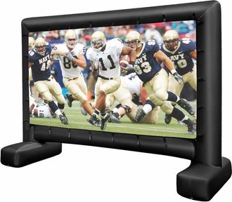 Costway Costway - Schermo Proiettore Gonfiabile 16:9, Schermo Gonfiabile per Esterni con Soffiatore, Schermi di Proiezione con Borsa per Trasporto e