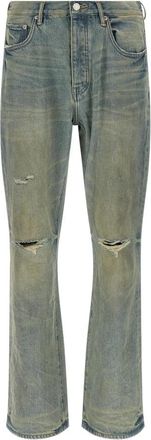 Purple Dirty Fade Rip Boot Jeans - Heren - Flared Jeans - Blauw - W30 - Katoen - Jeans