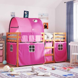vidaXL Bunk Bed without Mattress Pink 90x200 cm Solid Wood Pine Vidaxl