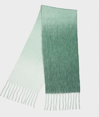 Pieces Womens Ombre Oblong Scarf with Fringe - Green - Size: ONE size