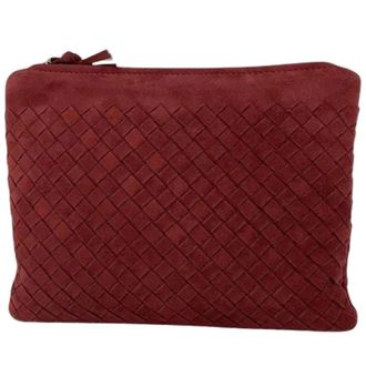 Bottega Veneta Pre-owned Intrecciato Clutch bag - Dames - Pre-owned - Rood - Maat: ONE Size Leer