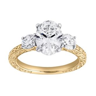 LuvMyJewelry Caldria 14K Gold 2.65 Ct Oval Lab Grown Diamond Engagement Ring in 14K Yellow Gold at Nordstrom, Size 7