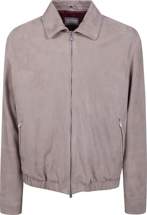 Brunello Cucinelli Vintage Leather Bomber Jacket