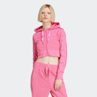 adidas Trainingsjacke ADIDAS ORIGINALS SHRT FZ HOODIE, Damen, Gr. XXL, pink (pulse magenta), Obermaterial: 74% Polyester, 26% Viskose, Jacken Trainingsjacke
