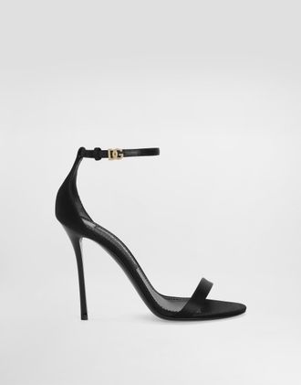 Dolce & Gabbana Keira Satin Sandal - Woman Sandals And Wedges Black Viscose 37.5