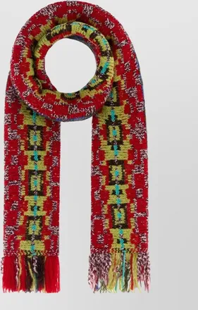 Dries Van Noten embroidered wool blend scarf